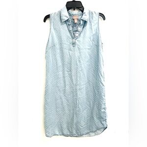 Chico’s Denim Dot Button Collar Dress Size Medium‎ / Chico Size 1